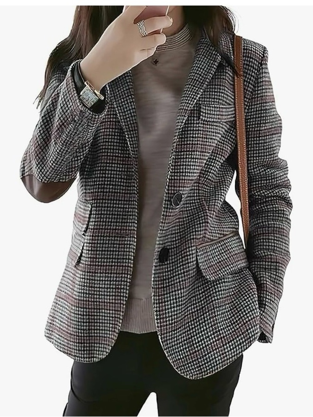 - Ebossy Women's Plaid Blazer. Size S.